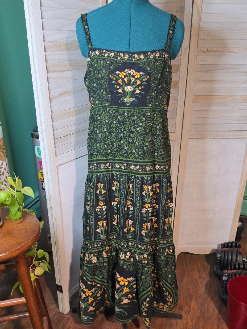 FARM Rio Flowers Arch Black Sleeveless Maxi Dress NWT Size L - Picture 3 of 6